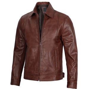 Couleur marron foncé, fermeture éclair complète, confortable, de haute qualité, faites votre propre service OEM ODM, vestes en cuir pour hommes PAR AMAZING INDUSTRIES - Product Image 5