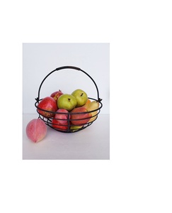 Metal Fruit <b>Basket</b> Decorative Centerpiece For Dining <b>Table</b> With Strong Metal Frame And Stable Base - Product Image 2
