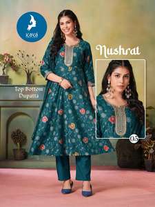 Top Vertical pesado de alta calidad, hermoso estilo tradicional bordado, nuevo pantalón Kurti, conjunto Dupatta, excelente Exportación de rayón - Product Image 5