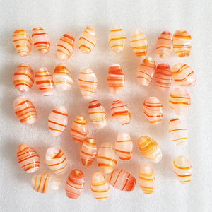 Lot en gros en vrac d'inspiration vintage blanc orange toupie perles de verre tchèque conception de tourbillons pour bijoux perles au chalumeau en cristal - Product Image 4