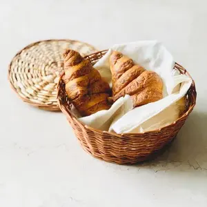 Cesta de pan de ratán de gran tamaño Cesta de pan de yute Premium de alta calidad con asa de sujeción para el hogar Cocina Uso de Beckery - Product Image 6