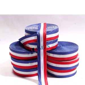 Ruban de récompense de médaille de ruban gros-grain d'os et de pattes à rayures personnalisables en tissu de fil différentes largeurs et couleurs disponibles - Product Image 2