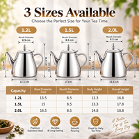 Bouilloire à thé en acier inoxydable OEM ODM avec filtre, pot à café et eau, théière personnalisable avec logo pour hôtels et restaurants