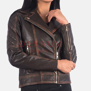 Women's Winter Genuine Leather Jacket with <b>Zipper</b> XL Size Breathable Fashion Design From Pakistan Custom Logo Outdoor Season Use - Product Image 1