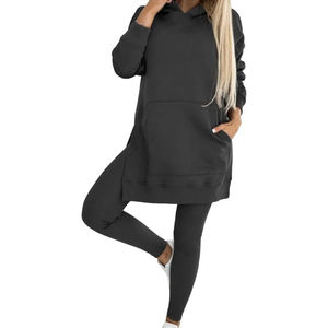 <b>Women's</b> Casual Two-Piece Outfit Long Sleeves Hoodie with Thick Bottom Pants for Winter Sports <b>Leisure</b> Streetwear <b>Suit</b> for Female - Product Image 4