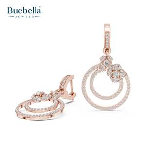 Pendientes de diamantes de corte redondo elegantes de Plata de Ley 925 diseño clásico atemporal perfecto para el uso diario pendientes para mujer - Product Image 4