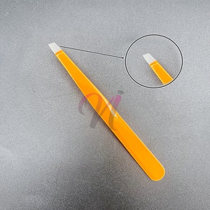 แหนบถอนขนคิ้วแบบผงสีส้มปลายเฉียงทำจากสแตนเลสออกแบบโลโก้ได้ตามต้องการ - Product Image 1