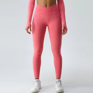 Leggings pour femmes de haute qualité nouveau Style vêtements de Fitness taille moyenne fermeture élastique motif solide quantité minimale de commande bas - Product Image 2