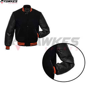 Varsity Jacket <b>Wool</b> Body Genuine Leather <b>Arms</b> Letterman Jacket College New Fashion Design Men Varsity Jacket - Product Image 6