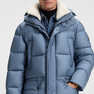 Veste matelassée à capuche pour homme de haute qualité avec logo personnalisé / prix de gros, manches longues et fermeture éclair pour l'hiver - Product Image 2