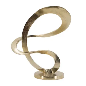 Modern Sculpture Silver-Plated Aluminum Tabletop Decor Irregular Base Antique Art Deco Polished <b>Gold</b> Aluminum Tabletop Decor - Product Image 4