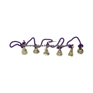 Ensemble de carillons à vent en laiton avec six clochettes différentes, moulage sous pression et impression UV, cordon coloré, décoration murale/plafond pour la maison - Product Image 1