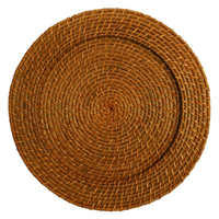 Assiettes de présentation vintage en rotin, sets de table légers et durables en osier, couleur et taille personnalisables pour restaurants