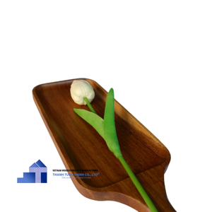 Producto caliente Bandeja de madera sostenible para alimentos Bandeja de servicio de madera de acacia para utensilios de cocina de un fabricante de Vietnam para venta al por mayor - Product Image 4