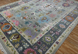 High Quality Wool Oushak Turkish Knot Style Rugs Hand Knotted with Embroidered Design for Home for Bathroom Kitchen Picnic Use - Product Image 3