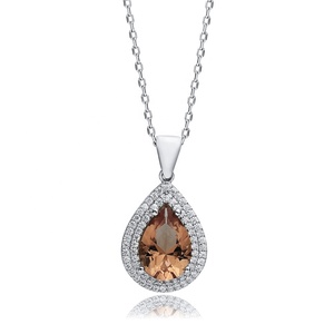 Forme de poire 17x21mm CZ Sultanite Pierre Charme Collier 925 Sterling Silver Turc Bijoux Faits À La Main pour L'acheteur En Gros - Product Image 3