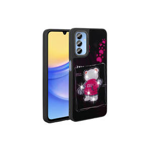 Coque de protection élégante INS en silicone TPU violet lumineux et gaufré avec motif emblématique pour Samsung Galaxy A25 5G - Product Image 2