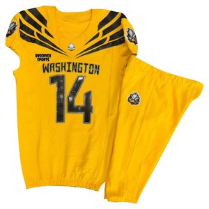 Jersey de fútbol americano sublimado personalizado de alta calidad, Jersey de fútbol americano bordado de sarga de aparejos - Product Image 3