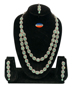 Juego de collar de diamantes americanos multicapa brillante Ideal para fiestas de recepción y ocasiones familiares - Product Image 1