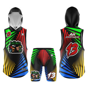Sublimación personalizada Bandera de secado rápido uniforme de fútbol Kit 7v7 fútbol Sudadera con capucha conjunto sin mangas transpirable calidad perfecta 7v7 uniforme - Product Image 1