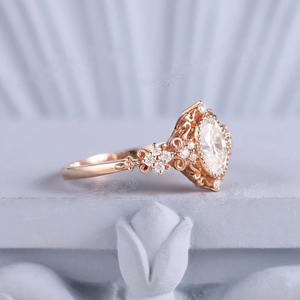 Banda minimalista de circonita cúbica de corte ovalado de Plata de Ley 925 sólida, chapado en oro rosa, banda de boda de compromiso para mujer y niña, venta al por mayor - Product Image 5