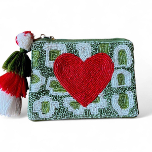 Porte-monnaie brodé, idée cadeau, CŒUR, Claus, perles de rocaille, broderie, porte-monnaie par MD HANDICRAFTS - Product Image 6