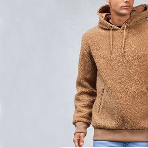 Pull à capuche en polaire Sherpa de haute qualité pour hommes, entièrement personnalisé, en flanelle tricotée et unie, design d'hiver, à capuche populaire, teint uni - Product Image 5