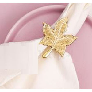 Gens attrayants feuille conception rond de serviette rond de serviette en métal porte-serviettes en tissu sur le thème de noël pour les Offre Spéciale - Product Image 5