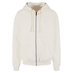 Sweat à capuche zippé uni sweat à capuche en molleton de couleur unie personnalisé veste surdimensionnée décontractée avec cordon de serrage et poche kangourou - Product Image 1