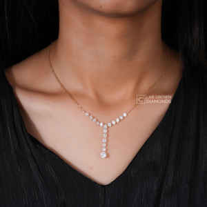 Exquisito Colgante de Diamante Cultivado en Laboratorio con Corte Brillante Redondo en Oro Amarillo de 14K para Mujer, Joyería Sintética de Lujo Color EF, 3.65g - Product Image 1