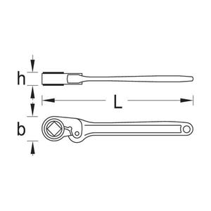 Llave de Trinquete con Perfil UD Gedore, Tipo de Fricción, Medida en Pulgadas - Product Image 2
