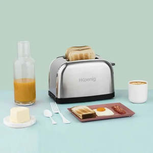 Grille-pain électrique automatique Hkoenig 850W argenté avec boîtier en acier inoxydable et en plastique pour usage domestique - Product Image 2