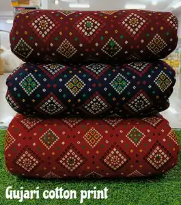 Органическая ткань из хлопка Gujari с принтом для платья, ткань для трафаретной печати на дворе