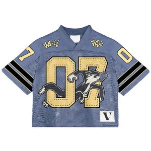 Maillots de football Boxy en maille de sublimation de haute qualité pour hommes, streetwear français personnalisé, maillot de football rétro américain - Product Image 3