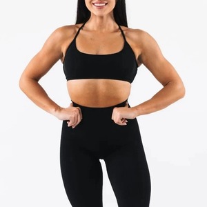 Soutien-gorge de sport de yoga sous-verre fixe pour femmes soutien-gorge arrière en forme de U respirant gilet de yoga de couleur contrastante à la mode - Product Image 1