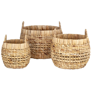 Home Inspiration Seagrass Water Hyacinth and <b>Jute</b> Storage <b>Basket</b> Set for Kitchen Laundry Storage Craft Home Homeware Accessories - Product Image 5
