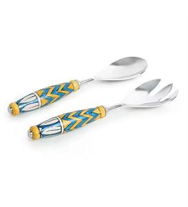 Nouvelle arrivée vente chaude de service à salade ensemble de couverts en acier inoxydable avec couverts en résine argent thé ustensiles de cuisine - Product Image 4