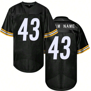 Design personnalisé Streetwear maillot de football rétro graphique sublimé maillot de streetwear boxy oversize cropped maillot rétro américain - Product Image 3