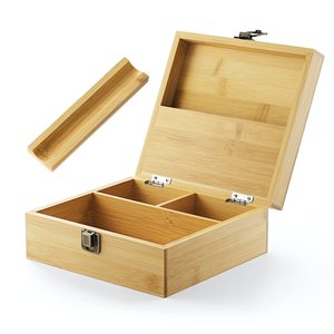 Wooden Cigar Humidor Stash Box With Lid with Humidor Hygrometer,Humidifier, Wood Gift for Man Cigar Accessories