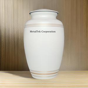 Venta caliente exquisitas urnas de cremación blancas para adultos para cenizas elegante adorno dorado estilo americano decorativo funerario tarros de Metal para entierro - Product Image 3
