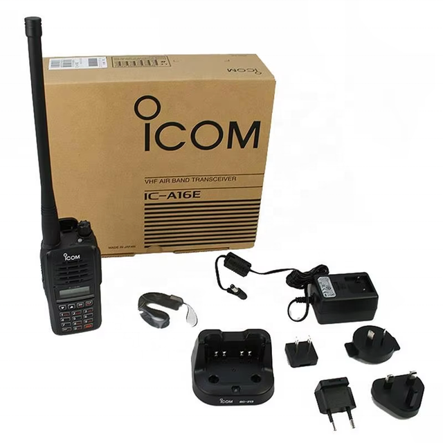 Original VHF Air Band Icom IC-A16e Handheld Two Way Radio Walkie Talkie Communication Aviation Radio for Plane