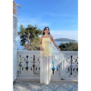 Vestido Maxi Elegante de Gasa Amarilla para Mujer missJANELL con Doble Tela de Atlas, Mezcla de Poliéster y Elastano para Uso Casual o de Fiesta - Product Image 6