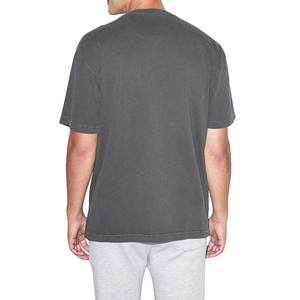 2024 haute qualité élégant OEM surdimensionné T-Shirts pierre lavé goutte épaule microfibre finition côtelée Logo personnalisé imprimé tricoté - Product Image 6