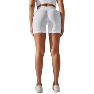 Pantalones cortos deportivos florales elásticos transpirables ecológicos para mujer, botón de lentejuelas, decoración de lazo, estampado personalizado, bajo MOQ Spandex - Product Image 2