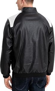 Chaquetas de Cuero para Hombre, Cuello Alto, Corte Ajustado, Invierno, Cierre de Cremallera, Estilo Casual Urbano, Secado Rápido, Talla 8XL - Product Image 3