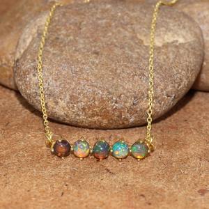 Collier de perles pour femme Mehrajudin Gems, plaqué or 14K, style crochet, opale naturelle multicolore, tendance, pour soirée, vente en gros - Product Image 4