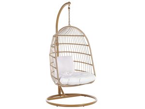 Fauteuil suspendu en rotin moderne Maxmara avec support beige pour usage intérieur/extérieur, mobilier pour hôtel et villa - Product Image 2