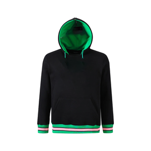 Sudadera con Capucha Unisex Negra Estilo Universitario, 100% Algodón Orgánico, Forro Polar de 300g, Ecológica, Servicio de Logotipo Personalizado/OEM - Product Image 1
