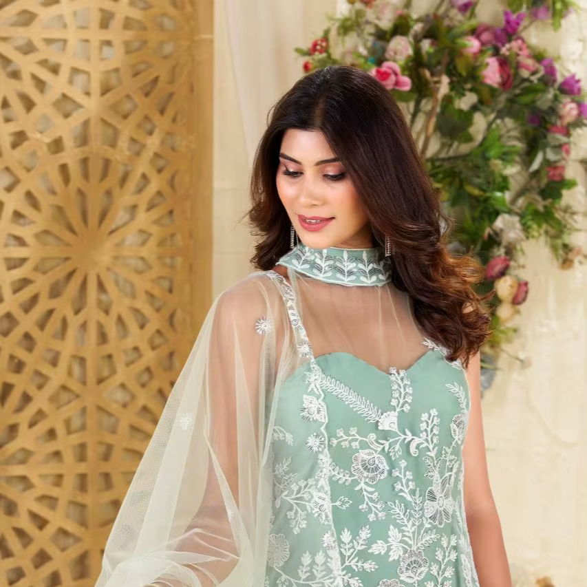 Net Kurti Neck Design - Latest Designer Embroidery Style