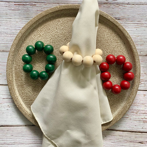 Servilletero de madera con hebilla, soporte para cuentas, cuentas de madera únicas, servilletero con borla para restaurante occidental, decoración de boda - Product Image 6